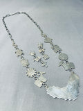 One Of The Most Detailed Vintage Native American Navajo Petroglyph Sterling Silver Necklace-Nativo Arts