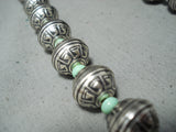 Tremendous Navajo Native American Green Turquoise Sterling Silver Necklace-Nativo Arts