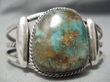 Opulent Vintage Native American Navajo Royston Turquoise Sterling Silver Bracelet Old-Nativo Arts