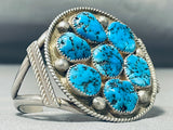 Unforgettable Vintage Native American Navajo Kingman Turquoise Sterling Silver Bracelet-Nativo Arts