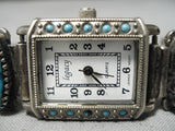 Rare Orville Tsinnie Vintage Native American Navajo Turquoise Sterling Silver Watch Bracelet Old-Nativo Arts