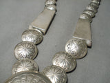One Of The Best Hand Tooled Flat Bead Sterling Silver Native American Navajo Vintage Necklace-Nativo Arts