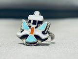 Marvelous Vintage Native American Zuni Turquoise Sterling Silver Knifewing Ring-Nativo Arts