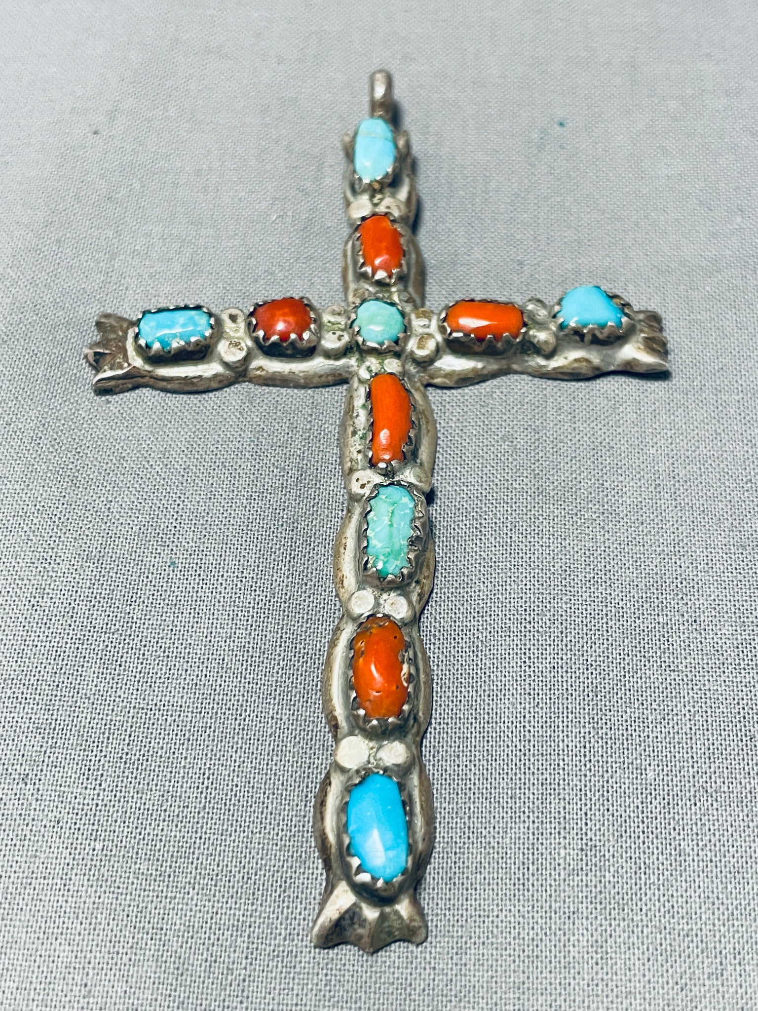 Authentic Vintage Native American Navajo Turquoise Coral Sterling Silv Nativo Arts