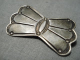 Wonderful Vintage Navajo Sterling Silver Pin Old Native American-Nativo Arts