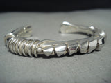 Authentic Wire Orville Tsinnie Vintage Native American Navajo Sterling Silver Bracelet-Nativo Arts