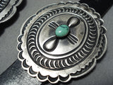 Authentic Vintage Native American Navajo Turquoise Sterling Silver Concho Belt Old-Nativo Arts