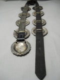 Authentic Vintage Native American Navajo Sterling Silver Kirk Smith Concho Belt Old-Nativo Arts