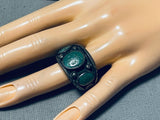 Marvelous Vintage Native American Navajo Cerrillos Turquoise Sterling Silver Ring-Nativo Arts