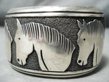 Best Vintage Native American Navajo Thomas Singer Horse Sterling Silver Bracelet-Nativo Arts