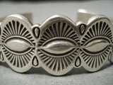 Amazing Vintage Native American Navajo Nez Sunbursting Sterling Silver Bracelet Cuff-Nativo Arts