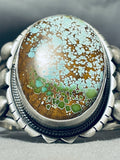 Native American Importanmt Green Deposit #8 Turquoise Verdy Jake Sterling Silver Bracelet-Nativo Arts
