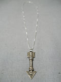 Marvelous Vintage Native American Navajo Sterling Silver Arrow Necklace Old-Nativo Arts