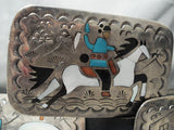 One Of The Best Vintage Native American Navajo Turquoise Sterling Silver Concho Belt-Nativo Arts