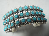 Native American Early Snake Eyes Turquoise Vintage Zuni Sterling Silver Bracelet-Nativo Arts