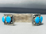 Astonishing Vintage Native American Navajo Kingman Turquoise Sterling Silver Bracelet-Nativo Arts