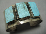 For Large Wrist Vintage Native American Navajo Turquoise Sterling Silver Bracelet Old-Nativo Arts