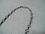 Unforgettable Signed Vintage Native American Navajo Morenci Turquoise Sterling Silver Necklace-Nativo Arts