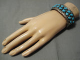 Quality Dan Sandoval Vintage Native American Navajo Sky Blue Turquoise Sterling Silver Bracelet-Nativo Arts