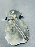 Fascinating Signed Native American Navajo Royton Turquoise Sterling Silver Kachina Pin Pendant-Nativo Arts