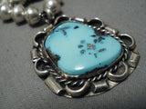 Important Godber Turquoise Vintage Native American Navajo Sterling Silver Necklace-Nativo Arts