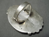 Native American One Of Best Vintage Navajo Santo Domingo Turquoise Sterling Silver Ring Old-Nativo Arts