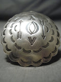 Dramatic Vintage Navajo Sterling Silver Ring Native American Old-Nativo Arts