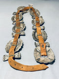 1920's/30's Vintage Native American Navajo Hand Tooled Sterling Silver Concho Belt-Nativo Arts