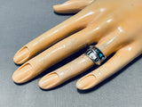 Unique Vintage Native American Navajo Inlay Turquoise Mother Of Pearl Sterling Silver Wrap Ring-Nativo Arts