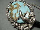 Native American So Huge!! Heavy Men's Navajo #8 Turquoise Sterling Silver Lizard Bolo Tie-Nativo Arts
