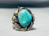 Tremendous Vintage Native American Navajo Royston Turquoise Sterling Silver Ring-Nativo Arts
