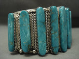 185 Grams Mind Blowing Vintage Navajo Turquoise Native American Jewelry Silver Bracelet-Nativo Arts