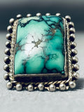 One Of The Best Ever Damale Turquoise Vintage Native American Navajo Sterling Silver Ring-Nativo Arts
