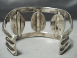 Monster Vintage Native American Navajo Blue Diamond Turquoise Sterling Silver Bracelet Old-Nativo Arts