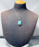 Native American Marvelous Vintage Zuni Kingman Turquoise Sterling Silver Necklace-Nativo Arts