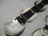 One Of Biggest Vintage Native American Navajo Green Turquoise Sterling Silver Concho Belt-Nativo Arts