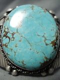 Museum Vintage Native American Navajo #8 Turquoise Boulder Sterling Silver Bracelet-Nativo Arts