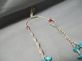 Amazing Vintage Navajo Persin Turquoise Nugget Native American Necklace Old-Nativo Arts