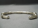 Thick And Heavy!! Vintage Native American Navajo Coiled Sterling Silver Bracelet-Nativo Arts