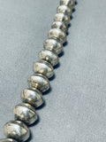 Longer Sturdy Vintage Native American Navajo Hand Tooled Sterling Silver Necklace-Nativo Arts
