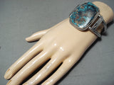Monster Chunk Turquoise Vintage Native American Navajo Sterling Silver Bracelet-Nativo Arts
