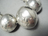 One Of The Biggest Ever Vintage Native American Navajo Sterling Silver Bead Necklace-Nativo Arts
