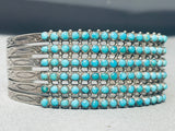 One Of The Best Ever Vintage Native American Zuni Turquoise Snake Eyes Sterling Silver Bracelet-Nativo Arts