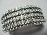 One Of The Best Vintage Native American Zuni Snake Eye Turquoise Heavy Sterling Silver Bracelet-Nativo Arts