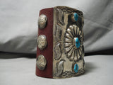 Colossal Men's Vintage Native American Navajo Turquoise Sterling Silver Ketoh Bracelet Old-Nativo Arts