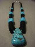 189 Grams Huge Santo Domingo Spiderweb Chunk Turquoise Necklace-Nativo Arts