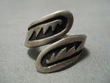 Rare Earlier Vintage Native American Navajo Hopi Swirling Geometric Sterling Silver Ring Old-Nativo Arts