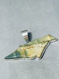 Extraordinary Native American Navajo Signed Agate Sterling Silver Colossal Pendant-Nativo Arts