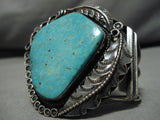 Tremendous!! Vintage Native American Navajo #8 Turquoise Sterling Silver Bracelet Old-Nativo Arts