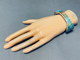 One Of The Most Unique Ever Native American Navajo Turquoise Inlay Sterling Silver Bracelet-Nativo Arts
